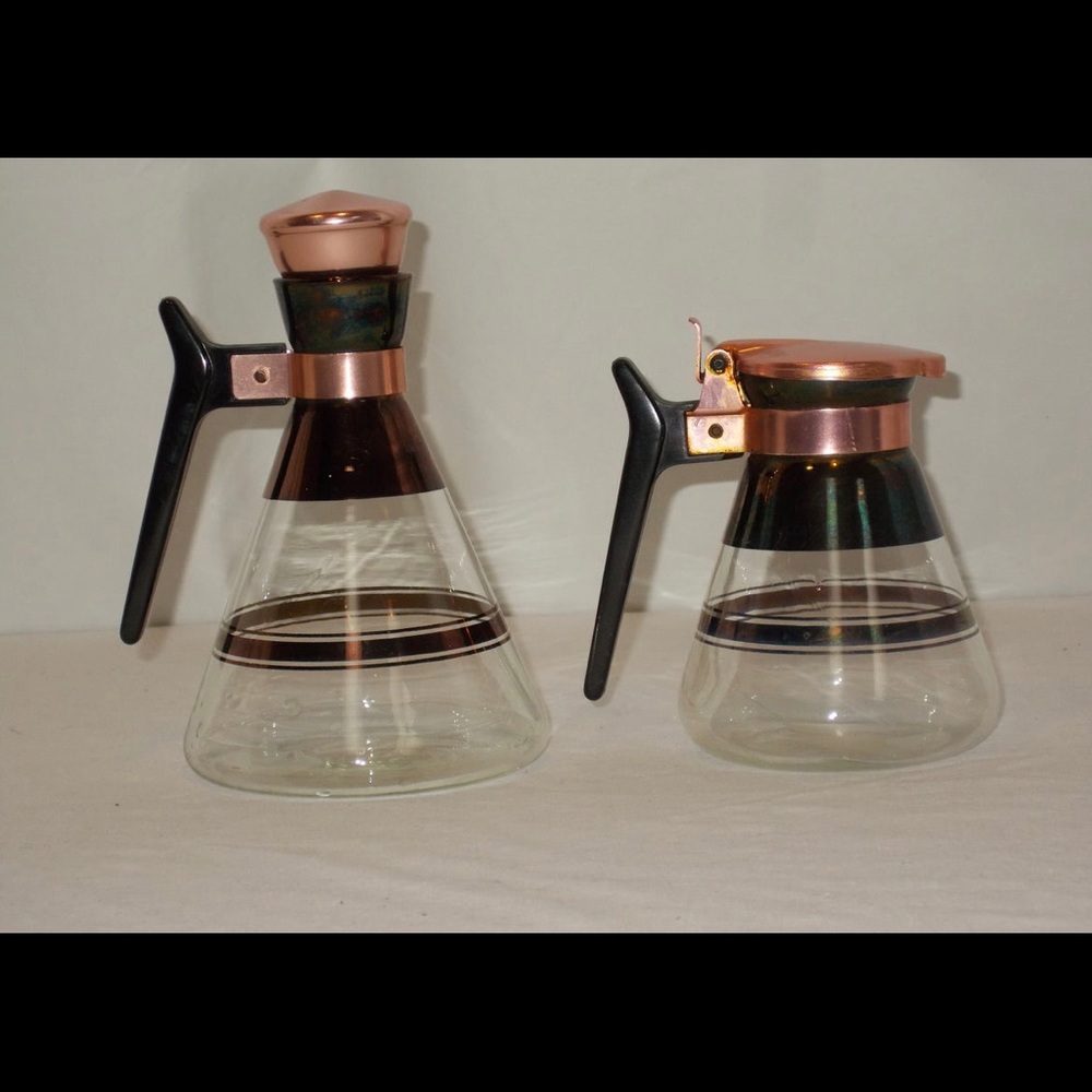 MCM vintage cream and milk decanter set